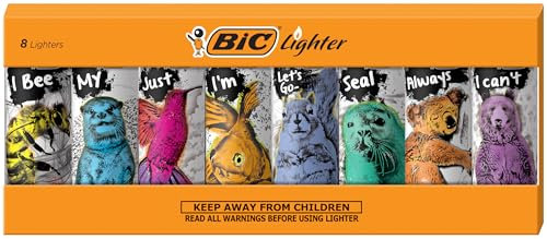 BIC Special Edition Party Animal Series encendedores, juego de 8 mecheros