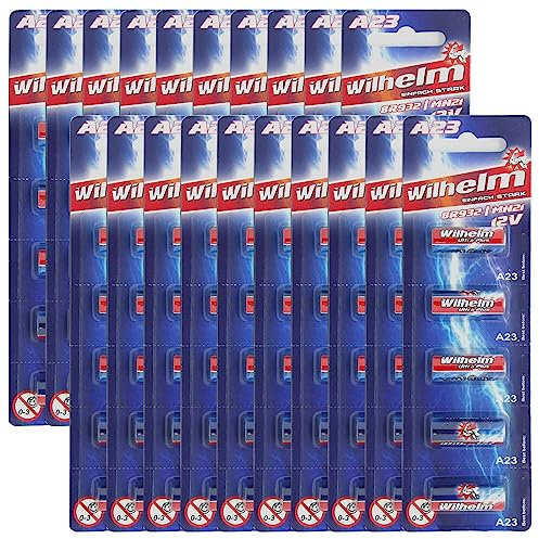 100 x A23 12V Wilhelm Alkaline Batterien MN21 V23GA 23A L1028 12 Volt 55 mAh