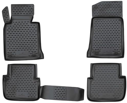WALSER XTR Gummi Fussmatten Auto für BMW 3 (E46) 12/1997-07/2005, BMW 3 Touring 06/1999-07/2005, 100% passgenaue Auto Fußmatten, robuste Universal Fußmatte Auto, Gummimatten Auto