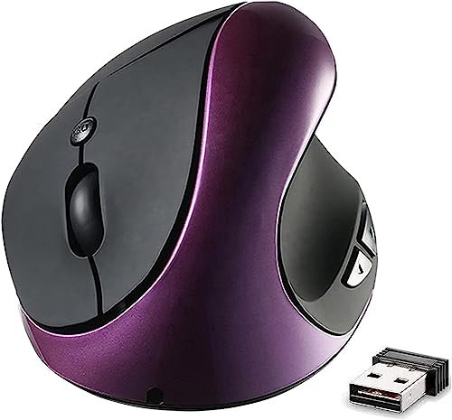 BeWishes Mouse ergonomico, wireless 2.4G ad alta precisione ricaricabile mouse verticale ergonomico, DPI regolabile, riduce l'affaticamento del polso, Specialmente per le mani piccole, destrimani