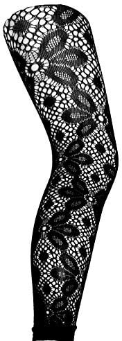 Daisy Pattern Collant Senza Piedi Donna Nero, Nero , 42