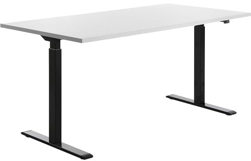 TOPSTAR | Schreibtisch | elektrisch höhenverstellbar | gerade | BxT 1600 x 800 mm | weiß/schwarz