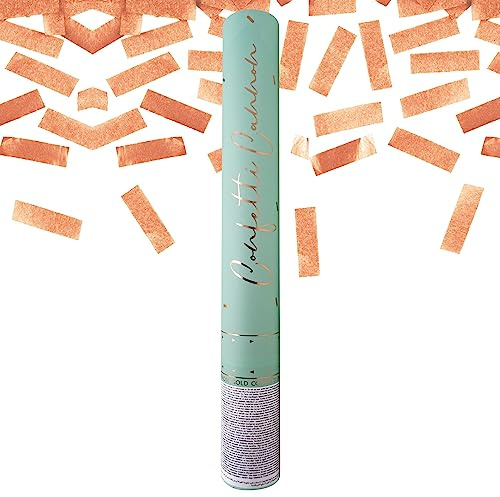 Lage Tubo Spara Coriandoli Oro Rosato, Cannone Popper Rose Gold per Diciottesimo Compleanno, Anniversario di Matrimonio, Serata a tema, Festa a sorpresa, Party di Laurea – 1 Confetti Cannon 40 cm