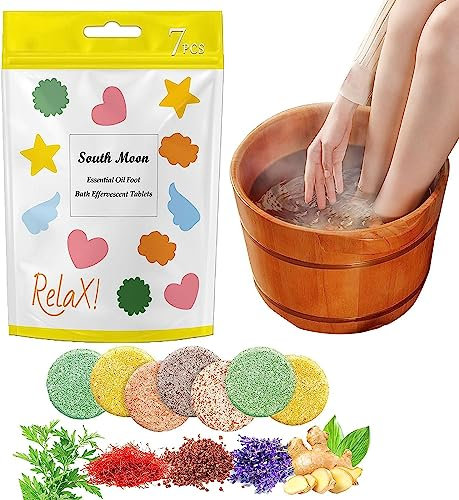 NatureFoot Essential Oil Footbath Effervescent Tablets - NatureShape Essential Oil Foot Bath Effervescent Tablets,Nature Shape Ginger Foot Soak Effervescent Tablets,Relax Massage (1 Box)