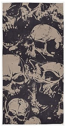 Grunge Totenköpfe Muster Handtücher Gästehandtücher für Badezimmer 15 x 30 Zoll Dekorative Handtücher