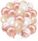 Rose Gold Balloons, 60 Packs 12inch Rose Gold Balloons Champagne White with Confetti Balloon for Wedding, Baby Shower, Girls Birthday, Engagement, Bridal Shower
