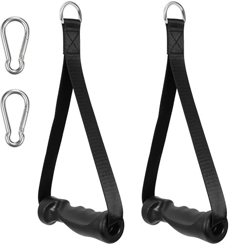 BELLE VOUS 2 Stück Widerstandsgriffe für schwere Beanspruchung beim Training - Für Fitnessübungen, Krafttraining und Pilates - Widerstandsbänder - Seilzug - Kabelzug - Widerstandsband