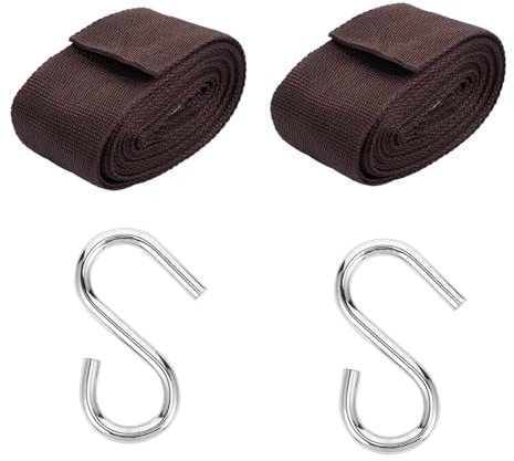 Milisten 4 Stück Hängemattenseil hängematte aufhängung hängematten Gestell schwingen Sandkasten schaukel Riemen zum Aufhängen von Bäumen Hängemattengurte für Baum draussen Lanyard Haken