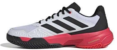 adidas Herren Courtjam Control 3 Tennis Shoes Tennisschuhe, FTWR White/core Black/Lucid red, 43 1/3 EU