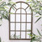 Antique Distressed Green Metal Arched Vintage Window Garden Wall Mirror 42cms