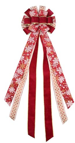 Gad2go Christmas Tree Topper Bow 120 x 30 cm Large Christmas Bow for Christmas Tree Wreath Wall Door Decoration,Red