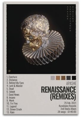 Apashe Album, Musikfiguren, Album, Poster, Heimdekoration, Bürodekoration, Wohnzimmer, Wohnzimmer, Teenager, Schlafzimmer, Leinwandgemälde, Ölgemälde, Geschenk, 30 x 45 cm, ungerahmter Stil 35