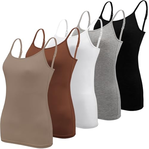 BQTQ 5 Piezas Camisetas de Tirantes Mujer