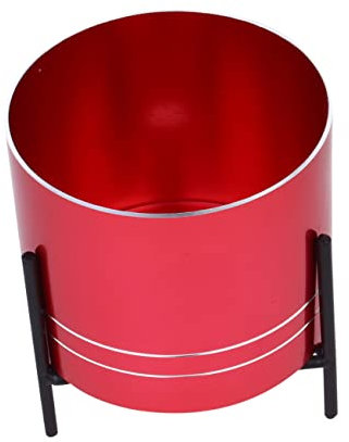 UKCOCO Pot de Fleurs Rouge Support Pot à Plantes Décoratif pour Style Simple Élégant