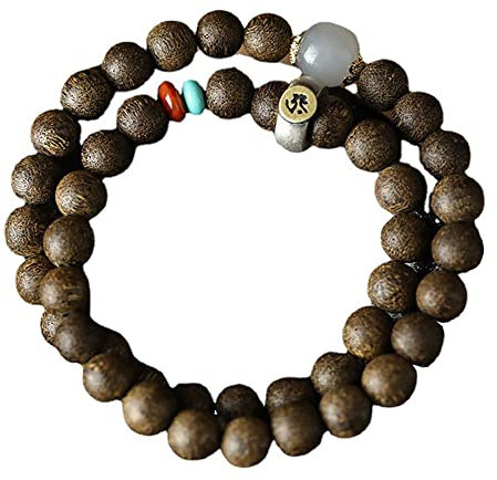 BTYQKZVPM Mala-Gebetsperlen-Armband, Vietnamesisches Adlerholz-Perlenarmband mit 8 mm Perlen for Gebet