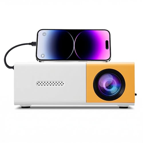 Zunate Tragbarer Filmprojektor, 1080p Full HD, 100 ANSI Helligkeit, Manuellem Zoom, Kompatibel mit USB Laptop TV Stick