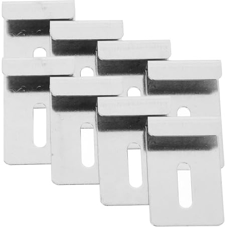 MAGICLULU Lot de 8 Clips de Fixation en Acier Inoxydable 304 Brillant, Supports Muraux Grands pour Miroir en Verre, Pinces Robustes pour Salle de Bain, Armoire et Décoration Murale,
