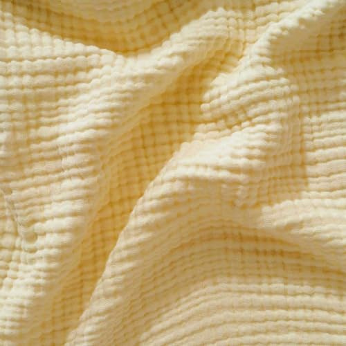 Qosigote Sanfte Musselindecke, Musselin Decke Mit 100% Baumwolle, Leicht & Atmungsaktiv, Kuscheldecke Für Erwachsene & Baby, Für Couch, Sofa & Bett – Ganzjährig Geeignet (gelb,200 * 230 cm)