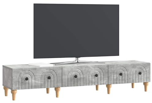 vidaXL TV-Schränk Betongrau 147 x 34,5 x 30 cm Holzwerkstoff, Wohnzimmer, moderner rechteckiger Stauraum, multifunktionale Schrank, minimalistisches TV-Möbel