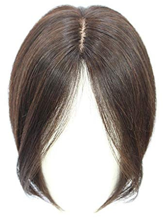 Mono Topper Echthaar-Perücke, 27,9 cm, Mittelscheitel, Haarteil zum Anklipsen, für Frauen mit dünner werdendem Haar