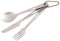 Core Element Titanium Dreiteiliges Utensilien-Set, Gabel, Messer, Löffel, Bushcraft, Outdoor, ultraleicht, tragbar, offenes Lagerfeuer, Besteck für Camping, Rucksackreisen (1 Stück)