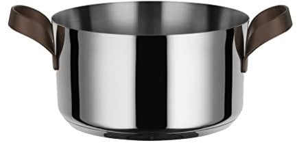 Alessi Edo Casseruola a Due, Manici in Acciaio Inossidabile 18/10 con Rivestimento in PVD, Marrone