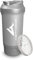 Protein Shaker 700 ml „FYRA“ auslaufsicher - BPA frei mit Pulverfach & Sieb und Skala für cremige Whey Protein Shakes, Shaker Proteinshake, Eiweiß Becher für Bcaa und Gaming Booster in Silber
