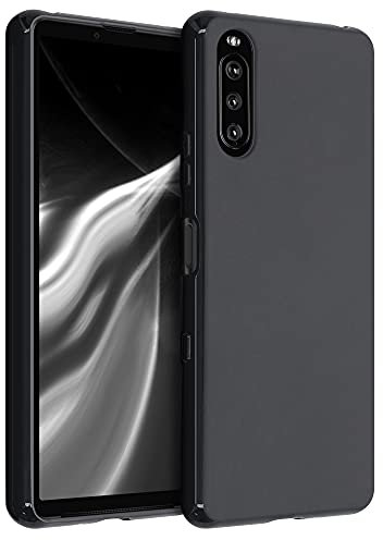 kwmobile Hülle kompatibel mit Sony Xperia 10 III Hülle - weiches TPU Silikon Case - Cover geeignet für kabelloses Laden - Schwarz