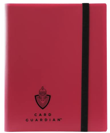 Card Guardian - 9 Pocket Trading Card Album 360 Side Loading Pocket Binder for Trading Card Games TCG (Red) Compatible with Pokemon, Yugioh, MTG, Sports Card
