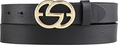 BELTINGER Damen-Gürtel EMIL aus Vollrindleder 3 cm | Schmaler Ledergürtel für Damen 30mm | Gold glänzend
