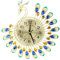Pfau, der nach Südosten Fliegt, Wanduhr aus Eisen, Moderne Wanduhr, Große 3D-Pfauenform, Nicht Tickende, Leise Uhr, Sunburst-Deco, Europäischer Stil für Wohnzimmerdekoration, Wohnzimmer-Heimdekoration