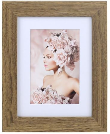 IDEAL TREND Bilderrahmen Holz Rahmen Plexi Acryl Collage Wanddeko Poster quadratisch S215: Farbe: Eiche | Format: 15x20