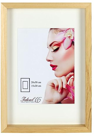 IDEAL TREND 3D Objektrahmen Holz Bilderrahmen Shirt Trikot Wanddeko Rahmen Collage Poster S223: Farbe: Natur | Format: 40x40