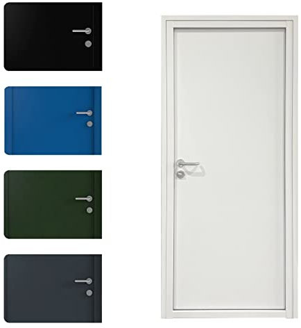 Steel Security Personnel Pedestrian Door - Industrial Grade Exterior Outdoor Security Door for Garage, Warehouse, Shed, Industrial Unit, Shed, Farm Barn (840 * 2035mm Outwards, Black)