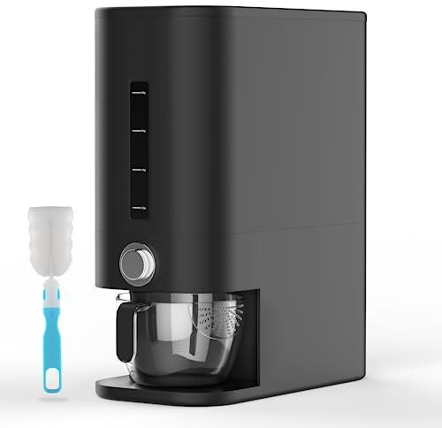 25lb Rice Dispenser - Air Tight Grain & Rice Container With Smart Quantity Dispense, Measuring Cup