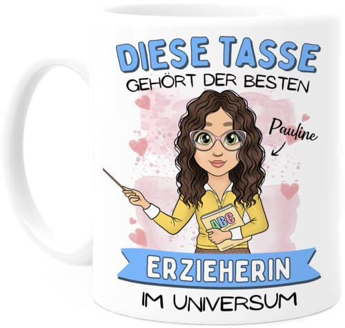 Cupdarling® Tasse Atsem Personnalisable - Idée Cadeau Original pour Maîtresse d'École Maternelle - Mug Anniversaire Femme - 330 mL Céramique