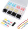 mizikuu 500 Pièces Joint de Soudure Connecteur de Fil Isolés, Connecteur Bout à Bout Thermorétractable 4 tailles, Connecteur Electrique Etanche, Connecteur à Souder Étanche pour Moto Auto Marine