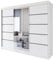 Easy4You R6 250 cm Weiß Schiebetüren Kleiderschrank 250x215x58 cm mit Spiegel - Schlafzimmermöbel, Aufbewahrung - Mehrzweckschrank
