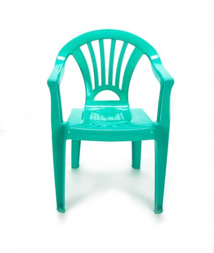 Bubble Store Kinder Gartenstuhl Sitzhöhe 27 cm, für Kinderzimmer, Spielecke oder Garten, Leichter Kunststoff Stapelstuhl (Türkis)