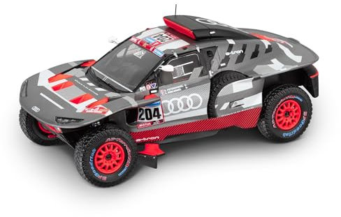Audi 5022200632 Modellauto 1:43 Miniatur RS Q e-tron E2 Rallye Dakar 2023, Peterhansel/Boulanger