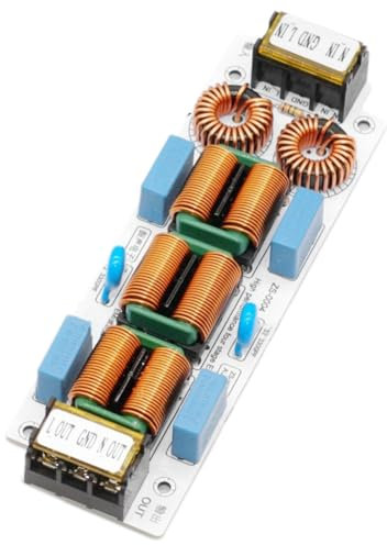 Rordigo Filtro EMI 10 A, 4 livelli di interruzione elettromagnetica, alimentazione comune, amplificatore audio EMC, purificatore d'aria, installazione semplice alloggiamento