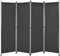 Helloshop26 Brise-Vue à 4 Panneaux Polyester 215 x 170 cm Noir 03_0006553
