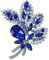 Brosche für Damen Kristall Abzeichen Strass Broschen und Anstecknadeln für Damen Vintage Brosche Blume Pin Glitzernden Blauen Kristall Floralen Brosche für Kleid Pullover Mantel Hüte Dekor(Blau)