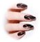 WUMZIRA 24 Faux Ongles Amande Court Français Rouge Foncé Press on Nails Ballerine Couverture Complète Acrylique Capsules Ongles Naturel Ongles à Coller 12 Tailles