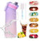 Générique Gourde Bouteille Aromatisées 650ML avec 7 Parfums Pods Différents, Bouteille Sport Parfumée, Sans BPA, 0 Sucres, avec Paille et Brosse de Nettoyage Rosa