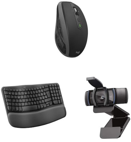 Logitech MX Anywhere 2S Wave Keys C920S HD Pro Webcam