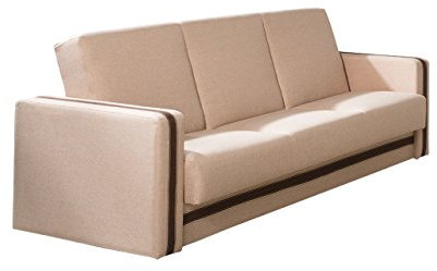 Mirjan24 Klassisches Sofa Euforia Quadro mit Bettkasten und Schlaffunktion, Bettsofa, Couch mit Bettfunktion, 2 Farben, Polstersofa (Lux 24 + Lux 12)