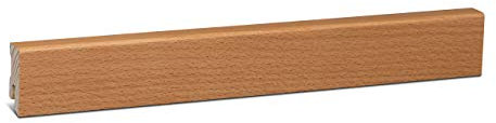 KGM Sockelleiste Modern – Furnierte Massivholz-Sockelleiste in Buche gedämpft natur lackiert – Maße: 2400 x 16 x 40 mm