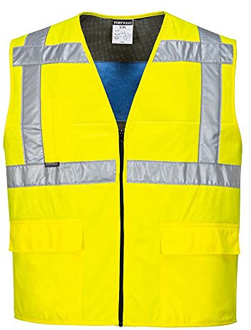Portwest Warnschutz-Kühlweste, Größe: S/M, Farbe: Gelb, CV02YERS/M