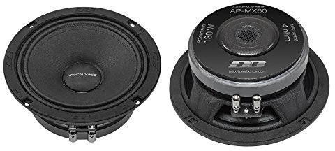 Deaf Bonce AP-MX60 6.5 Black Mid-range Speakers (Pair), 130W, 4 Ohm, Waterproof, Surround Sound, Wall Mount, 5.1 Channel, Home Theater, Black